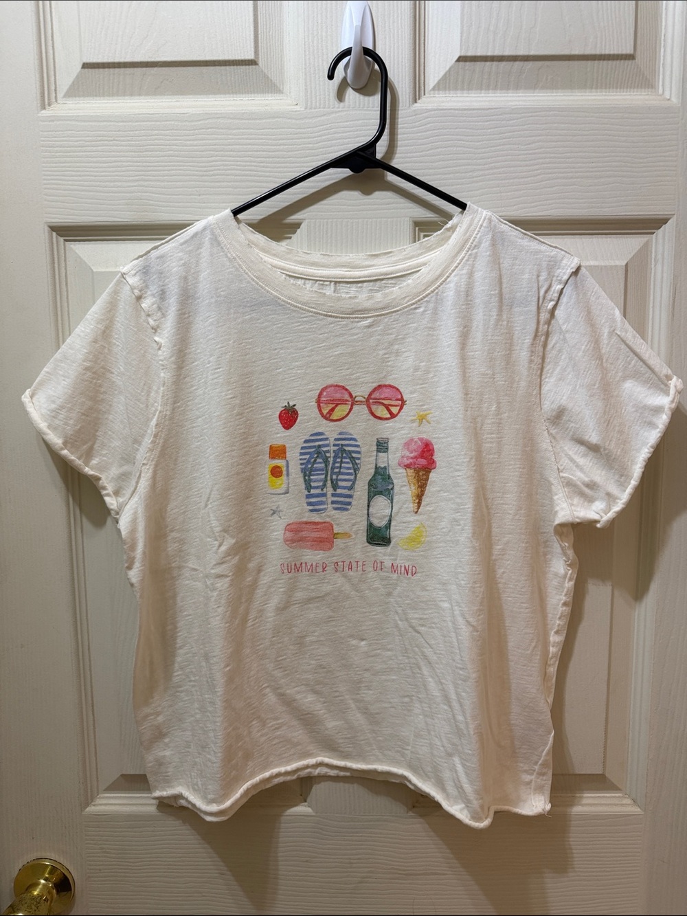 Like new! Maeve cropped rolled hem tee